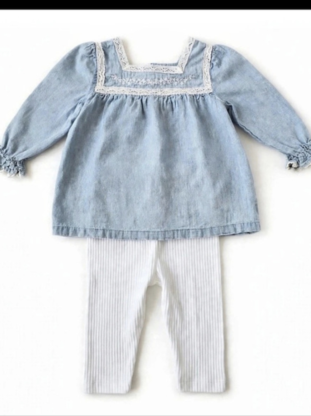 Ralph Lauren Baby Floral Matching Set Size 9M Blue White